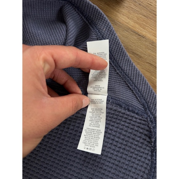 Aerie LumberJane Waffle Shirt Navy Blue Coastal Oversized Button Down S shacket - Picture 7 of 7